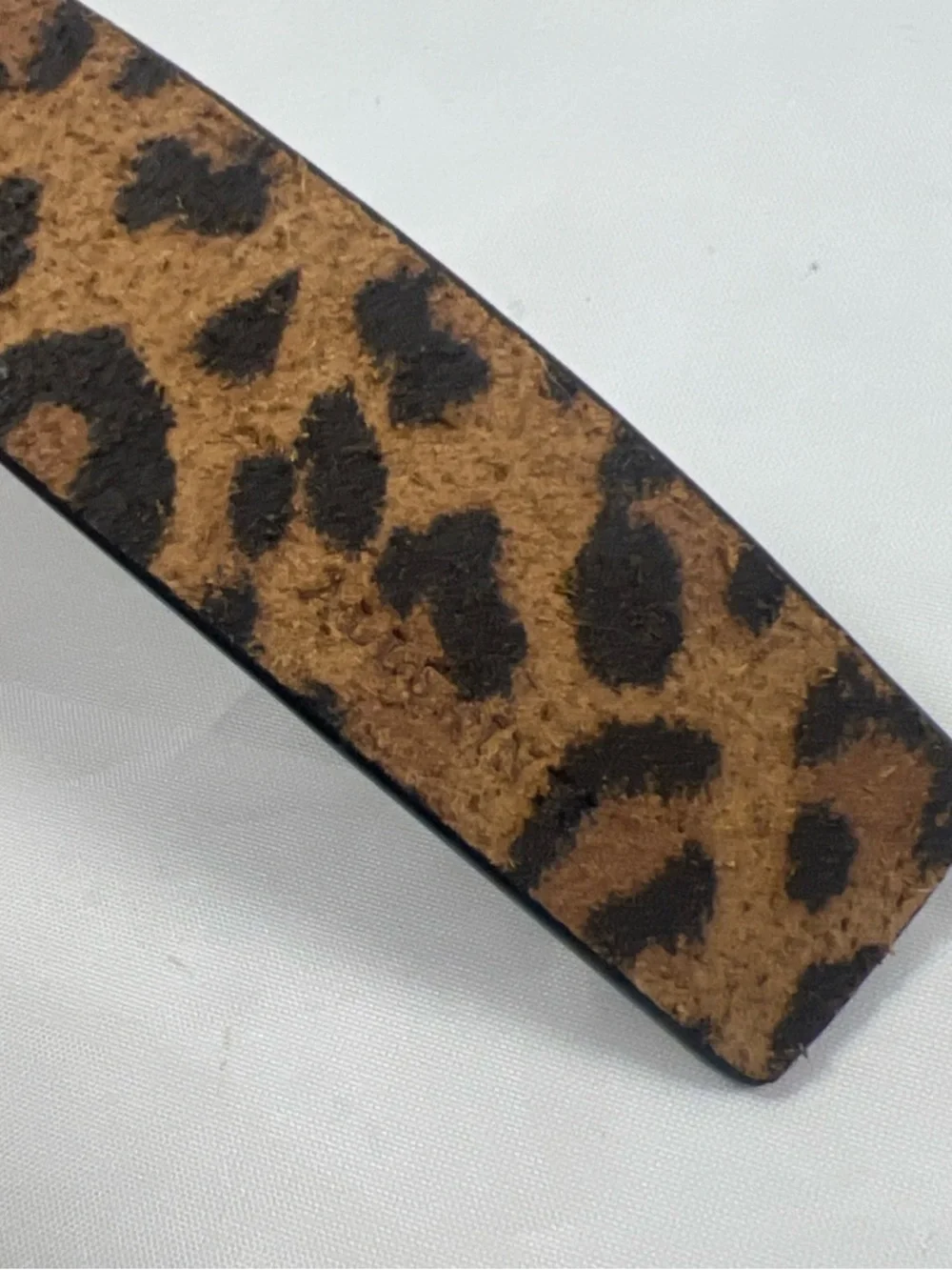 All Saints Women’s Karin Leopard Leather Silver Colored Buckle Size L